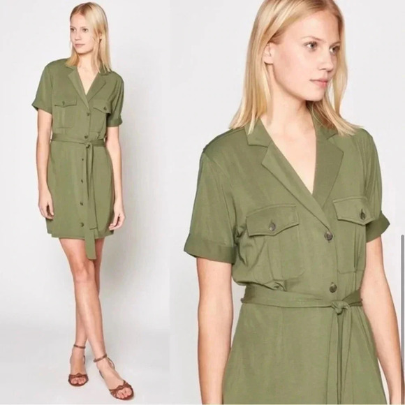 Joie Jadallah Utility Belted Button Down Dress - Picture 1 of 3